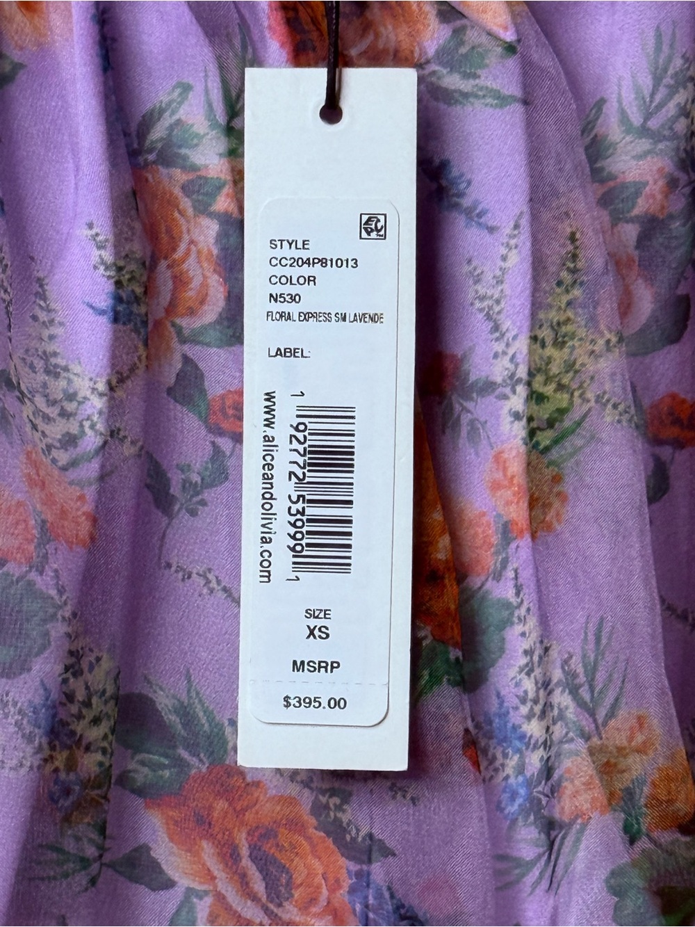 NWT Alice + Olivia Lavender Off-Shoulder Floral Sheer Crop Top - Picture 6 of 9